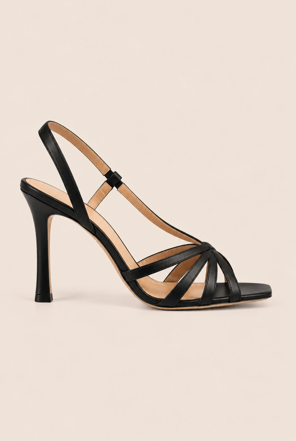 Amely - sandales noires à talon aiguille étroit et bout carré
