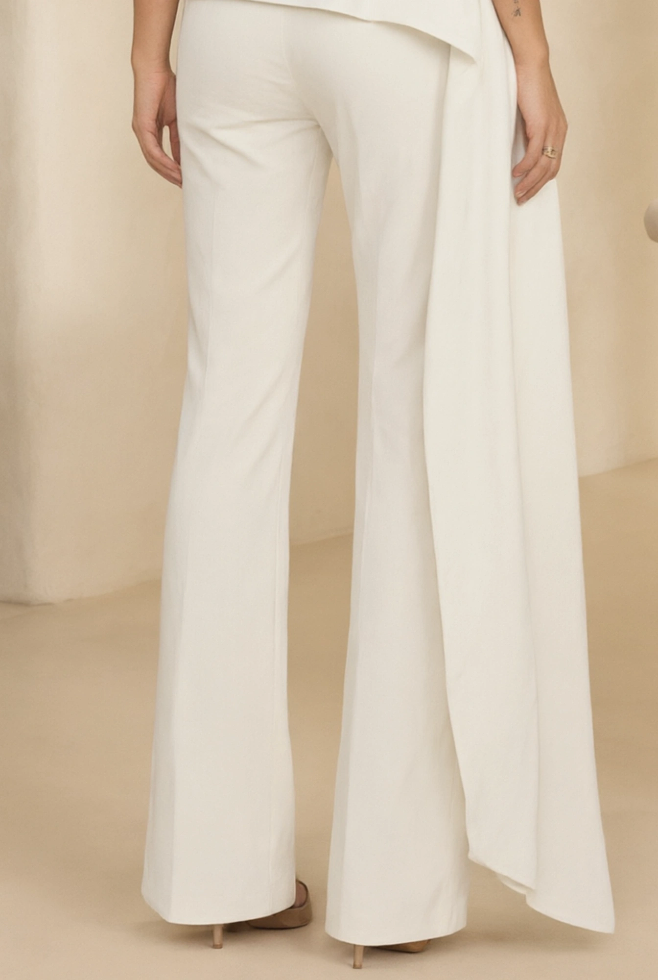 Puerto – ensemble blanc cassé : blouse + pantalon