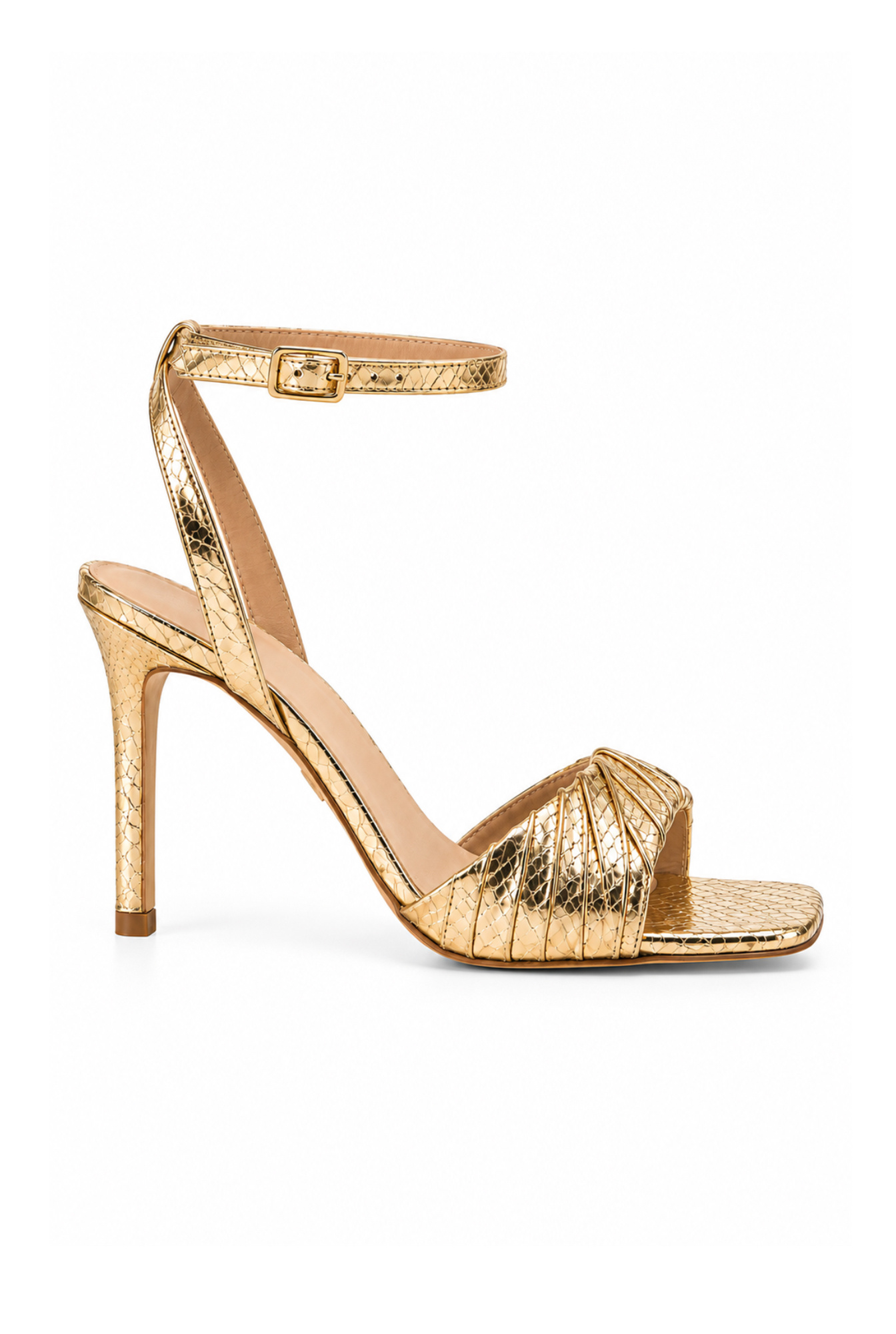 Dazzle – sandales dorées à talon aiguille fin